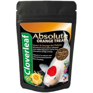 absolute-insect-orange-pellets-850g 850g tub of Absolute Insect Koi Pellets in orange flavor, rich in Vitamin C.