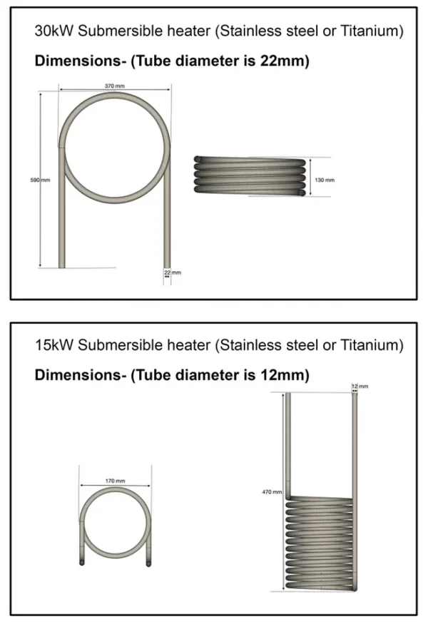 Stainless Steel and titanium Submersible Heat Exchanger