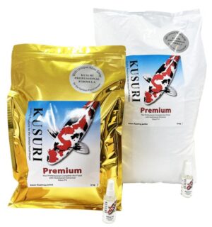 Set photo of the KUSURI Premium Kōso Food bag alongside the Kōso P5/P10 microbiome spray.
