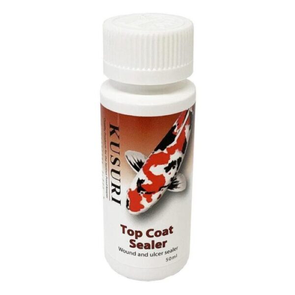 50ml bottle of Kusuri Top Coat Wound Sealer for protecting koi ulcers.
