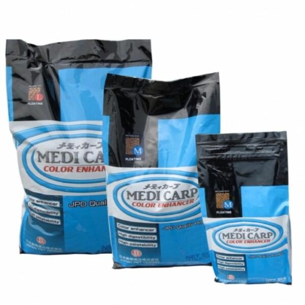JPD Medicarp Colour Enhancer 10kg and 5kg bags for vivid red and white koi colour