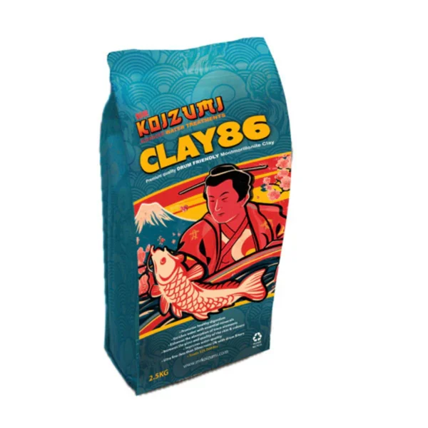 Mr Koizumi Clay 86 2.5kg tub of ultra-fine Montmorillonite clay for koi ponds.
