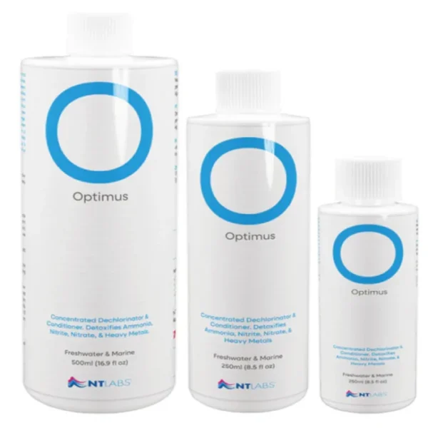 Group photo showing the 100ml, 250ml, and 500ml bottles of NT Labs Optimum Detoxifier side-by-side.