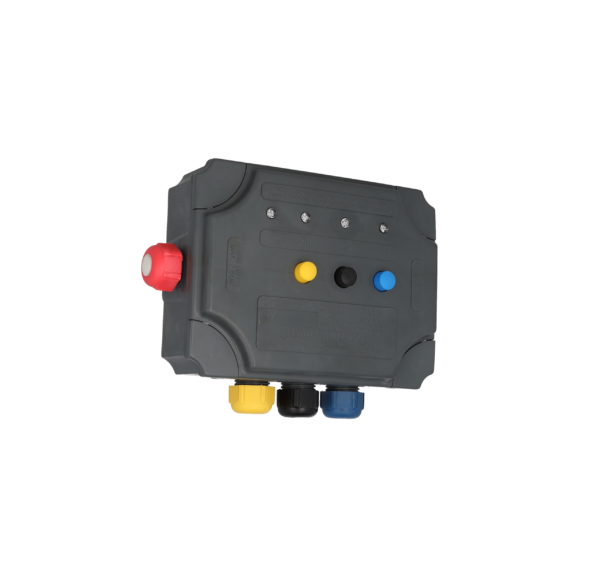 kockney koi 3 way weatherproof electric switch box side view