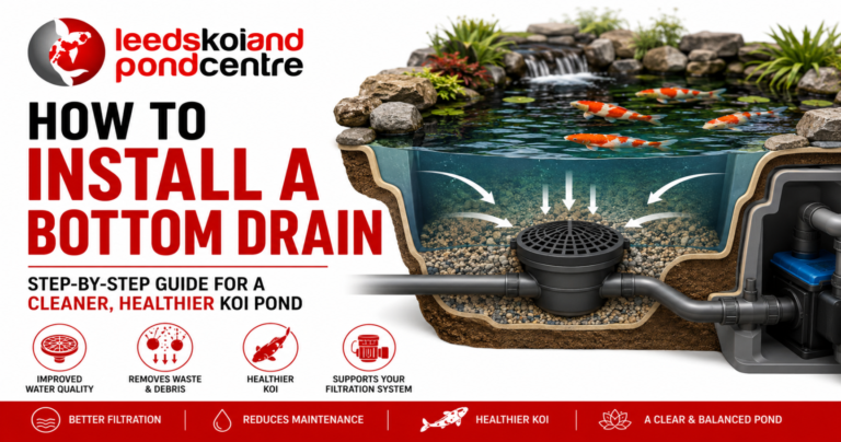 instalation guide for a koi pond bottom drain