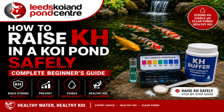 How to raise KH safely in a koi pond using KH buffer to maintain stable pH and healthy pond water.